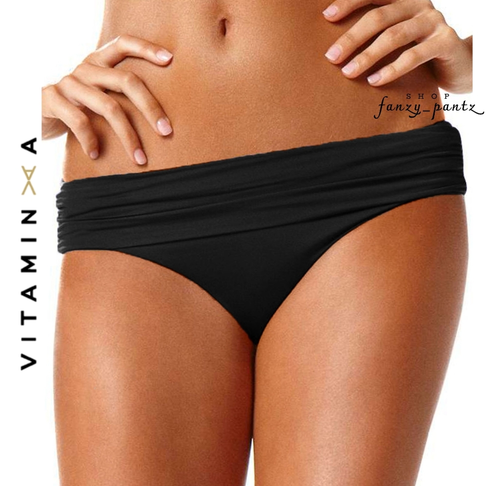 Vitamin A Bikini Bottom Black Convertible Waist XS - Picture 1 of 6
